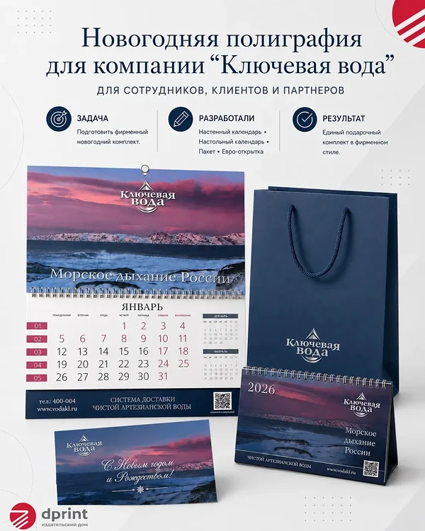 Календари для компании «Ключевая вода»